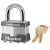 No. 1 Laminated Steel Padlock, 5/16 in dia, 3/4 in W x 15/16 in H Shackle, Silver/Gray, Keyed Alike, Keyed A1384 (6 EA / BOX)
