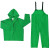 Two-Piece Rain Suit, Jacket w/Hood, Bib Pants, 0.42 mm PVC/Poly, Green, 7X-Large (1 EA)