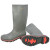 Pro Knee-Length PVC Boot with Plain Toe, Size 13, 15 in H, Gray/Red/Black (1 PR / PR)