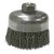 Weiler Crimped Wire Cup Brush, 4 in dia, 5/8-11 UNC Arbor, 0.014 in Steel Wire (1 EA / EA)