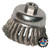 Knot Wire Cup Brush, 6 in Dia., 5/8-11 Arbor, .035 in Carbon Steel Wire (1 EA)