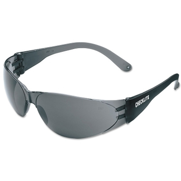 Checklite CL1 Frameless Safety Glasses, Polycarbonate Gray Lens, UV-AF, Smoke Polycarbonate Temples (12 EA / BX)