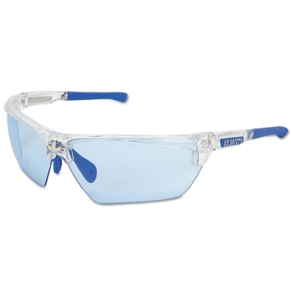 Dominator DM3 Safety Glasses, Polycarbonate Light Blue Lens, MAX6, Clear Polycarbonate/Blue TPR (1 PR / PR)
