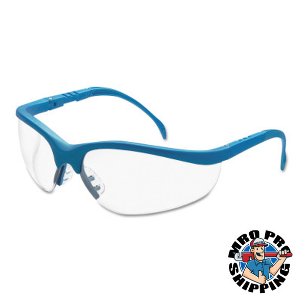 Klondike Protective Eyewear, Clear Lens, Duramass Hard Coat, Blue Frame (1 PR / PR)