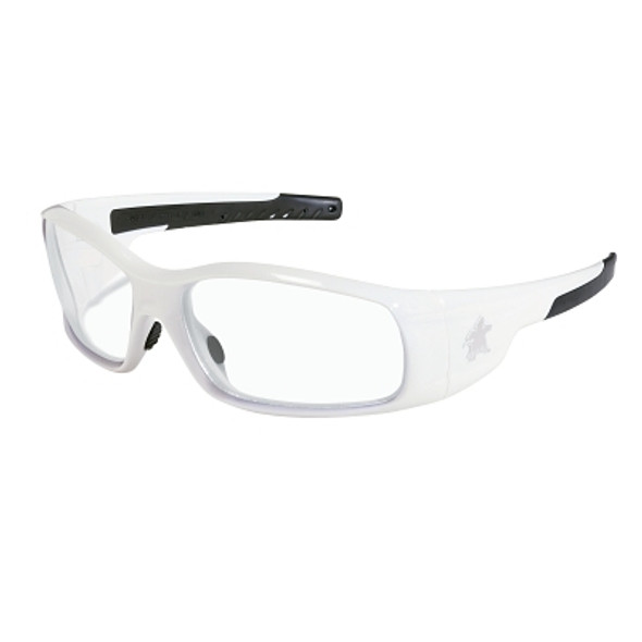 Swagger Safety Glasses, Clear Lens, Polycarbonate, White Frame, Polycarbonate (12 PR / BX)