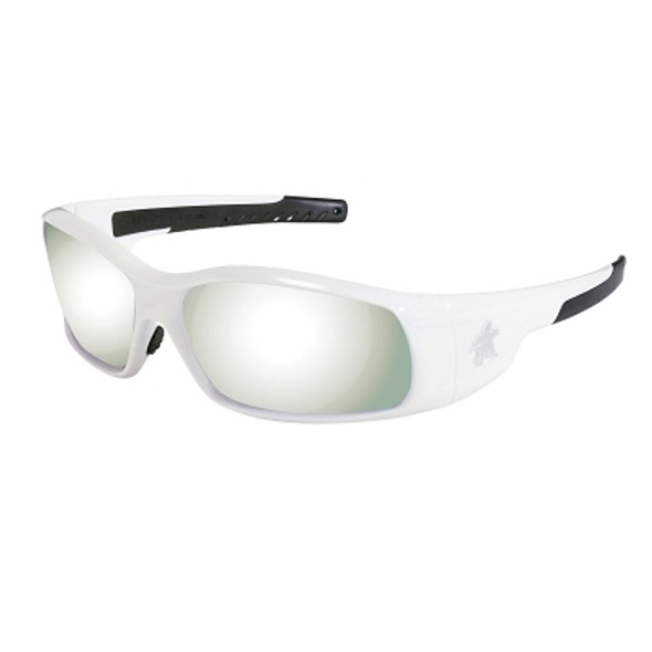 Swagger Safety Glasses, Silver Mirror Lens, Duramass Hard Coat, White Frame (1 PR / PR)