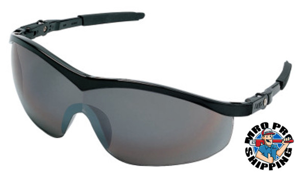 Storm Protective Eyewear, Silver Mirror Lens, Polycarbonate, Black Frame, Nylon (12 EA / BOX)