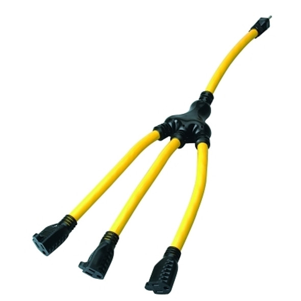 Southwire Adapters, W-Adapter, 3 Outlets, 5 in, Yellow (1 EA / EA)
