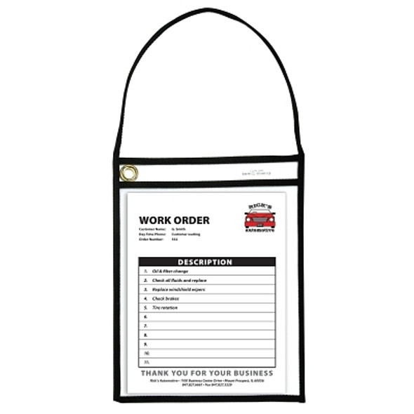 C-Line Products, Inc. Stitched Shop Ticket Holders with Hanging Strap, 9 x 12, Clear (1 BX / BX)