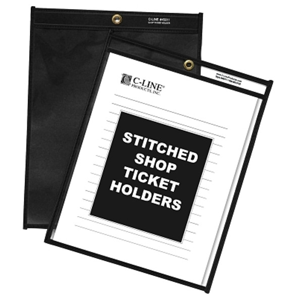 C-Line Products, Inc. Stitched Shop Ticket Holders, 8-1/2 x 11, 25 per box, Clear (1 BX / BX)