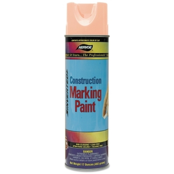 Aervoe Construction Marking Paint, 20 oz, Aerosol Can, Fluorescent Orange (12 CAN / CS)