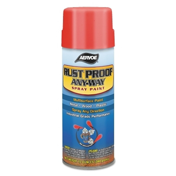 Aervoe Any-Way RustProof Enamels, 12 oz Aerosol Can, Safety Orange, High-Gloss (12 CN / CT)