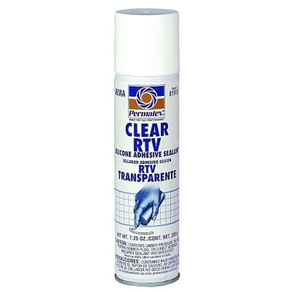 Permatex Clear RTV Silicone Adhesive Sealant, 7.25 oz Automatic Tube, Clear (12 EA / CS)