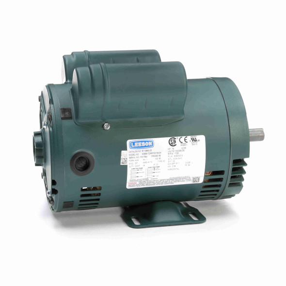 Leeson 0.75 HP General Purpose Motor, 1 phase, 1800 RPM, 115/208-230 V, 56C Frame, ODP - E119863.00