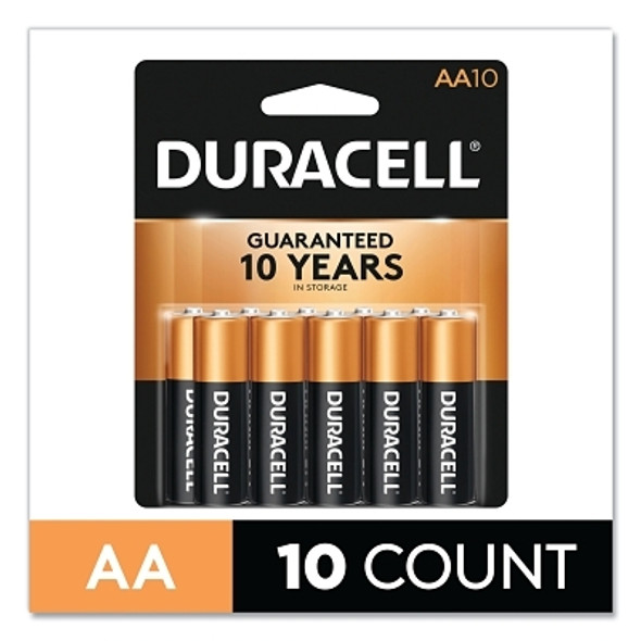 Duracell CopperTop Alkaline Battery, 1.5V, AA, 10/PK (10 EA / CD)