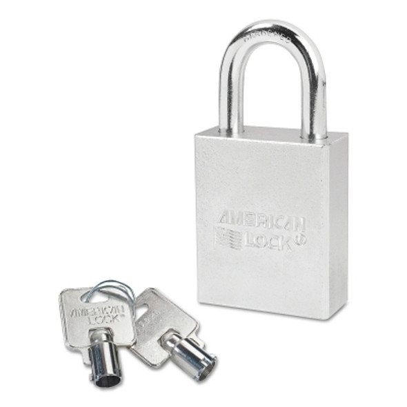 Steel Padlocks (Square Body w/Tubular Cylinder), 5/16 in Diam., 1 1/8 in Long (1 EA)