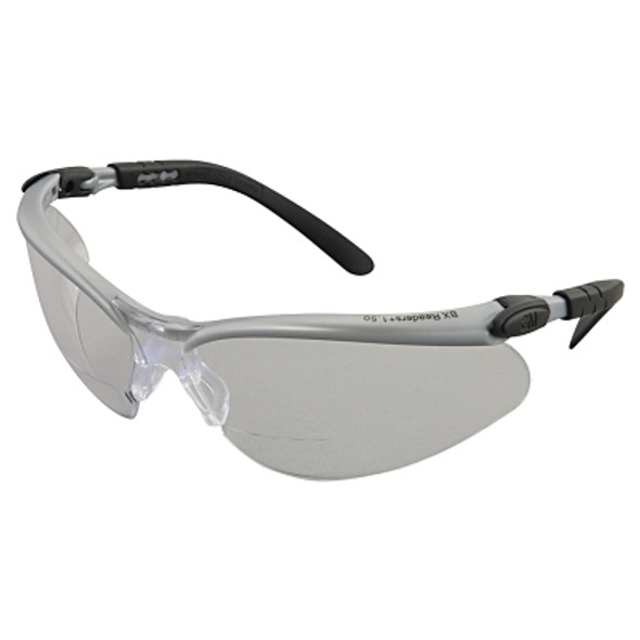 BX Safety Eyewear, +1.5 Diopter Polycarbon Hard Coat Lenses, Silver/Black Frame (20 EA / CA)