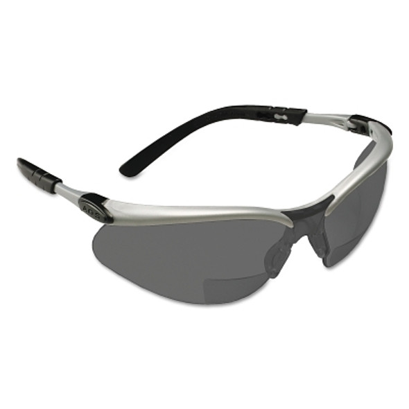 BX Safety Eyewear, Gray +2.0 Diopter Polycarbonate Hard Coat Lenses, Silver/Blk (20 EA / CA)