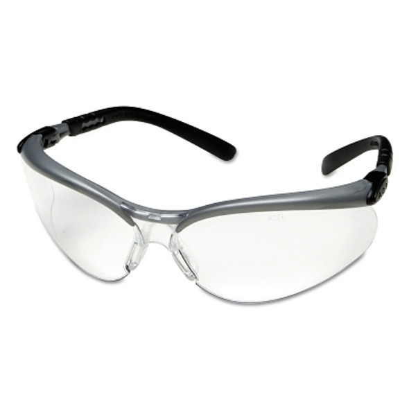 BX Safety Eyewear, Clear Lens, Anti-Fog, Hard Coat, Black/Silver Frame, Nylon (20 EA / CA)