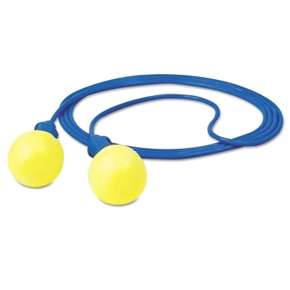 E-A-R Push-Ins Foam Earplug, Polyurethan, Blue/Yellow, Corded (100 PR / BX)