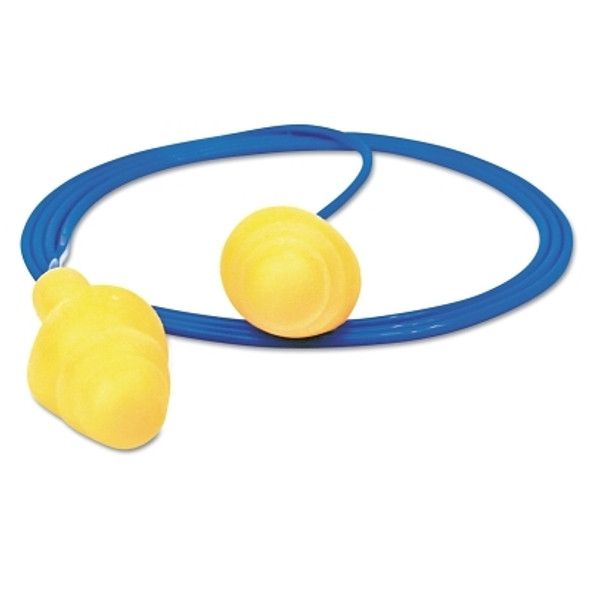 E-A-R Ultrafit Earplugs, Polyurethane, Yellow, Corded (500 PR / CA)
