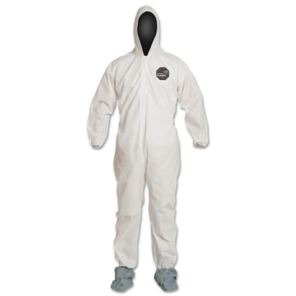 Proshield 10 Coveralls White with Attached Hood and Boots, White, Large (25 EA / CA)