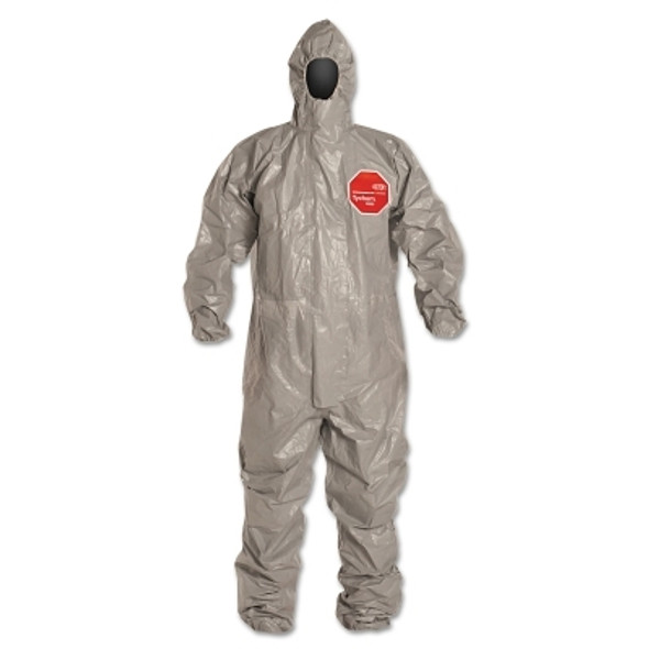 Tychem F Coveralls with attached Hood, Gray, Large (6 EA / CA)