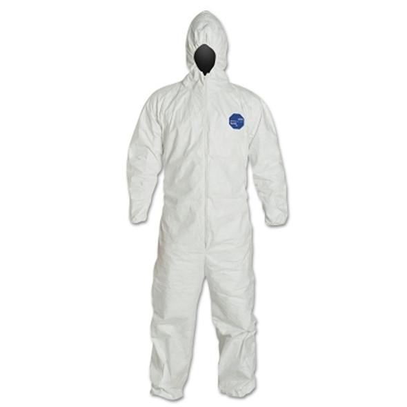 Tyvek 400 Hooded Coverall w/Elastic Wrists/Ankles, White, 4X-Large (25 EA / CA)