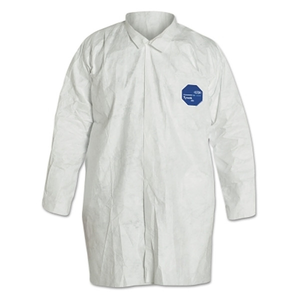 Tyvek Lab Coats No Pockets, Medium, White (30 EA / CA)