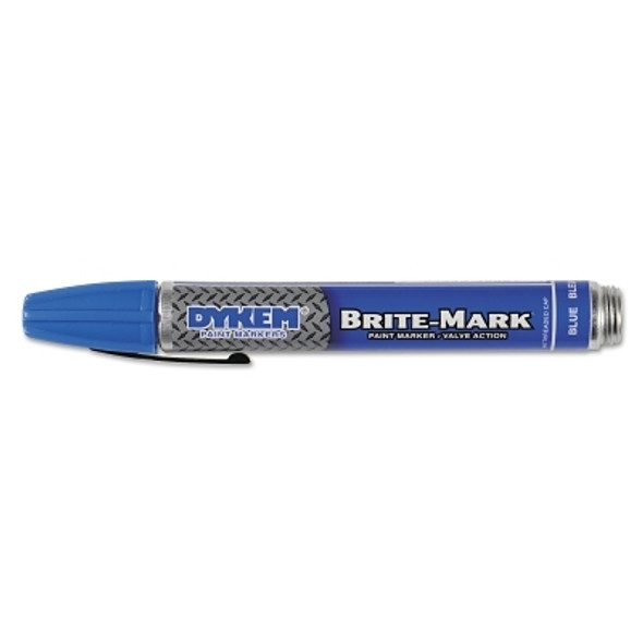 DYKEM BRITE-MARK 40 Threaded Cap/Barrel Permanent Paint Marker, Blue, Medium (12 EA / BOX)