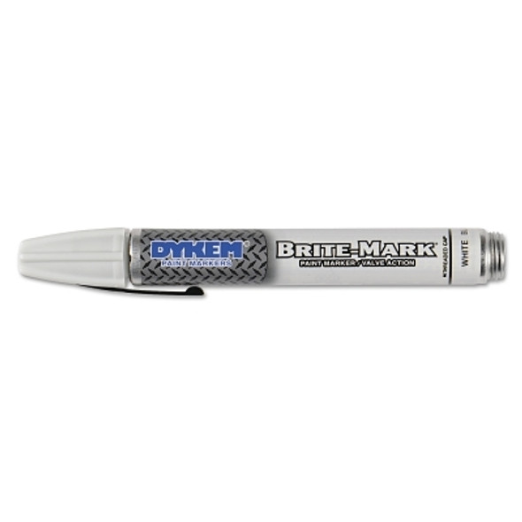 DYKEM BRITE-MARK 40 Threaded Cap/Barrel Permanent Paint Marker, White, Medium (12 EA / BX)