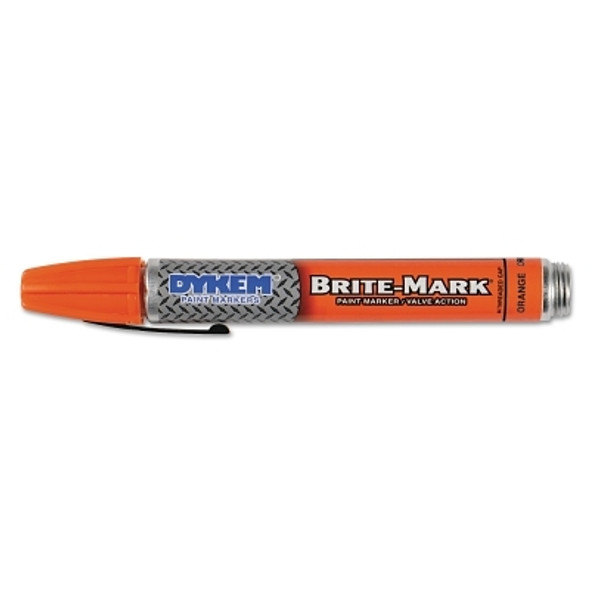 DYKEM BRITE-MARK 40 Threaded Cap/Barrel Permanent Paint Marker, Valve Action, Orange, Medium (12 EA / BOX)