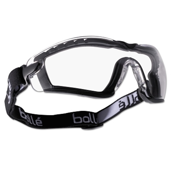 Cobra Safety Glass w/ Strap & Foam, Anti-Scratch Anti-Fog Clear Lenses, BK/Gray (10 PR / BX)