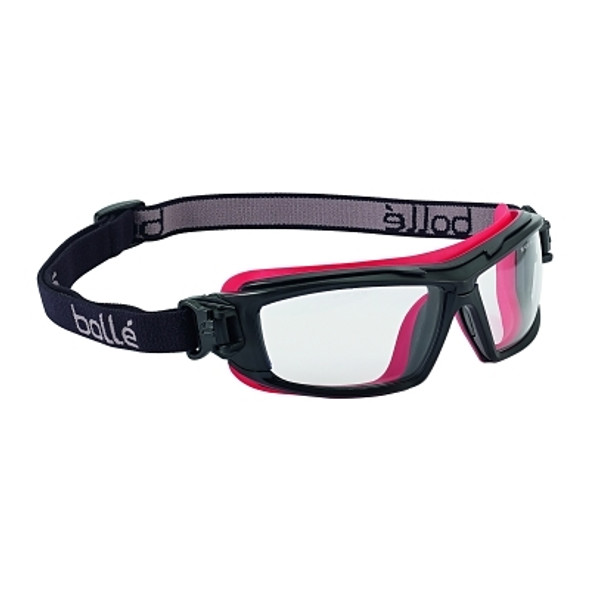 UTLIM8 Safety Goggles, One Size, Clear, Red Frame, Anti-Fog, Anti-Scratch (10 EA / BX)
