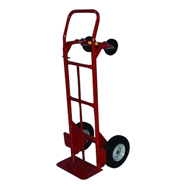 Milwaukee Hand Trucks 2-Position Convertible Hand Truck, 600 lb Load Capacity, 8 in x 14 in Toe Plate, Flow Back Handle, Puncture Proof Wheels (1 EA / EA)