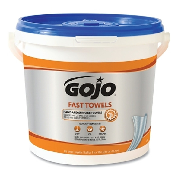 Gojo FAST WIPES Hand Cleaning Towels, Citrus, Wet Wipe Bucket, 130 (4 PA / CS)