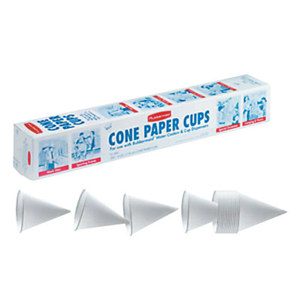 Newell Rubbermaid Disposable Paper Cone Cups, 6 oz, White (1 CA/EA)