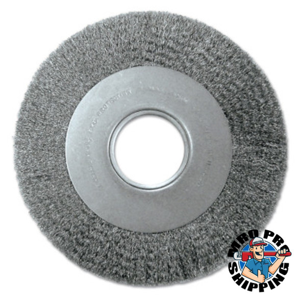 Anderson Brush Med. Crimped Wire Wheel-DA Series, 8 D x 1 1/8 W, .0118 Carbon Steel, 4,500 rpm (1 EA/BAG)