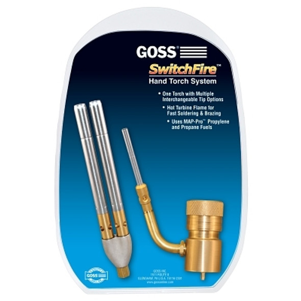 Goss SwitchFire Hand Torch Kit, Braze/Solder, Regulator, Sml Detail, Std Single Tip (1 EA / EA)