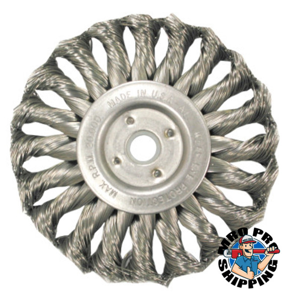 Anderson Brush Med. Twist Knot Wire Wheel-TS/TSX Series, 6 D x 1/2 W, .016 Carbon 9,000 rpm (5 EA/EA)
