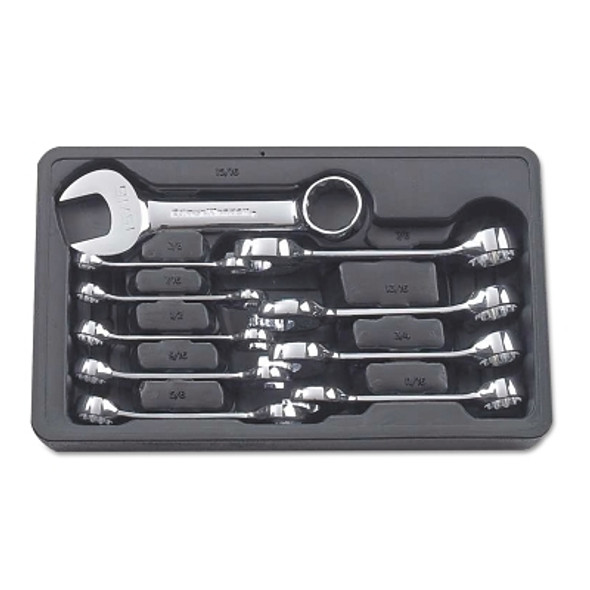 GEARWRENCH 10 Pc Combination Non-Ratcheting Wrench Sets, 12 Point, SAE (1 EA / EA)