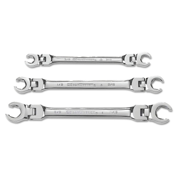 GEARWRENCH 3 Piece Flex Flare Nut Wrench Set, SAE, Polished Chrome (1 ST / ST)