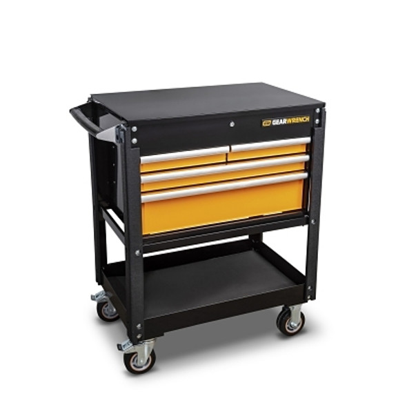 GEARWRENCH Utility Carts, 650 lb Capacity, 42 in x 21 in, Steel, Black/Orange (1 EA / EA)