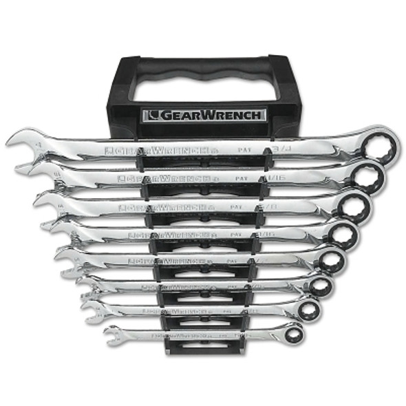 GEARWRENCH 8 Pc XL Combination Ratcheting Wrench Sets, 12 Point, SAE (1 EA / EA)