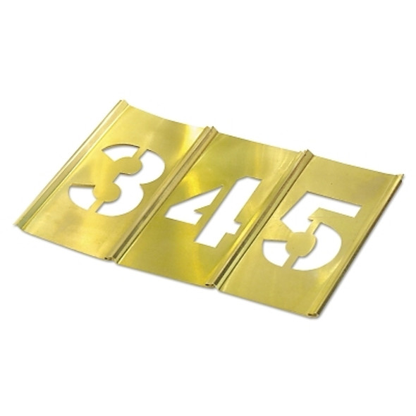 C.H. Hanson Brass Stencil Gothic Style Number Sets, Brass, 8 in (1 SET / SET)