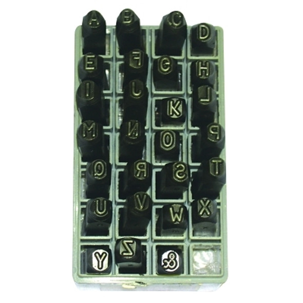 C.H. Hanson Low Stress Full Character Steel Hand Stamp Sets, 3/8 in, A thru Z (1 SET / SET)
