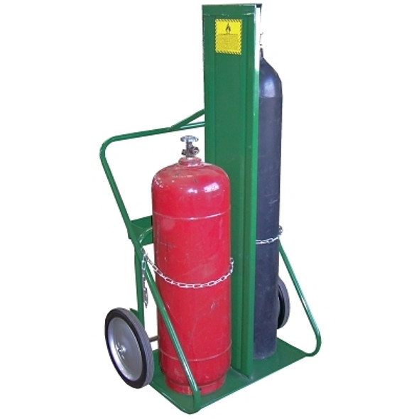 Saf-T-Cart 150 Series Cart, Holds 2 Cylinders,  9-1/2 in to 12-1/2 in dia, 14 in Semi-Pneumatic Wheels, with Firewall (1 EA / EA)