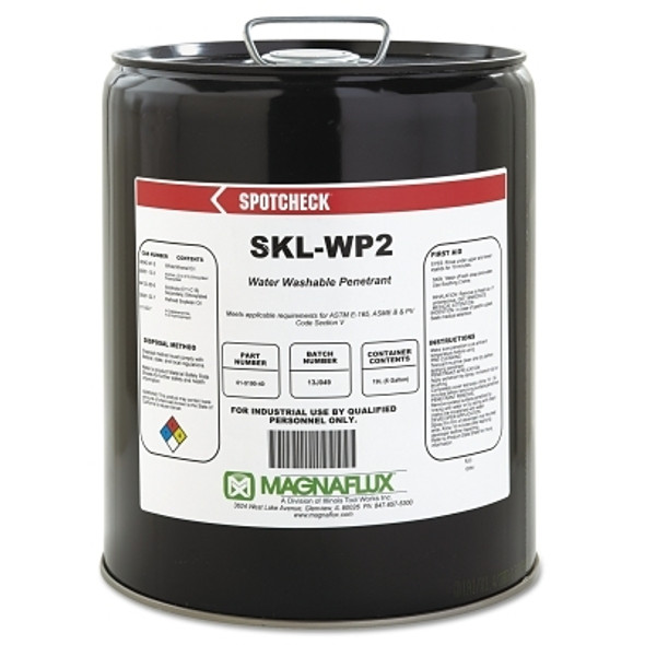 Magnaflux Spotcheck SKL-WP2 Water Washable Penetrants, 5 gal, Pail (1 EA / EA)