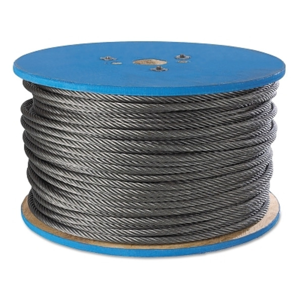 Peerless Aircraft Quality Wire Ropes, 7 Strands, 19 Strands/Wire, 1/8 in, 400 lb Load (500 FT / RL)