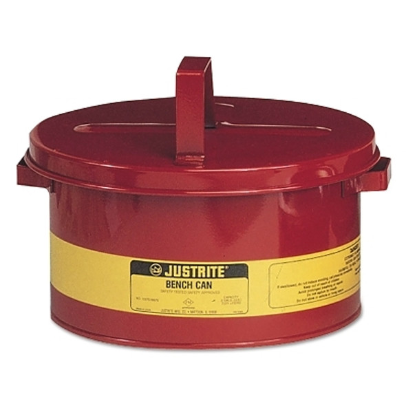 Bench Cans, Hazardous Liquid Cleaning Can, 3 gal, Red (1 CAN / CAN)